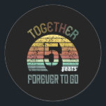 5th Years Wedding Anniversary For Couple Matching  Runder Aufkleber<br><div class="desc">5th Years Wedding Anniversary For Couple Matching Five</div>