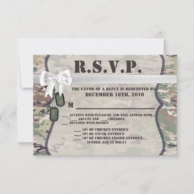5x3,5 R.S.V.P. Army Air Force OCP Camouflage Unifo Einladung (Vorderseite)