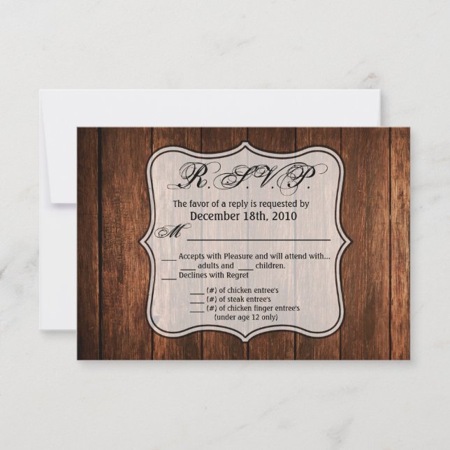 5x3,5 R.S.V.P. Karte Land Rustikal (Vorderseite)