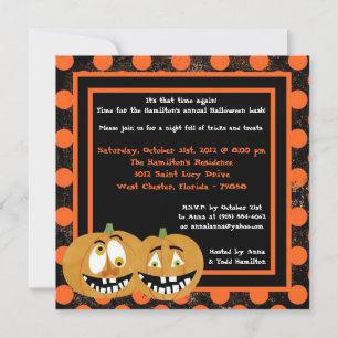 5x5 Beängstigende Pumpkins Halloween-Party Einladu Einladung