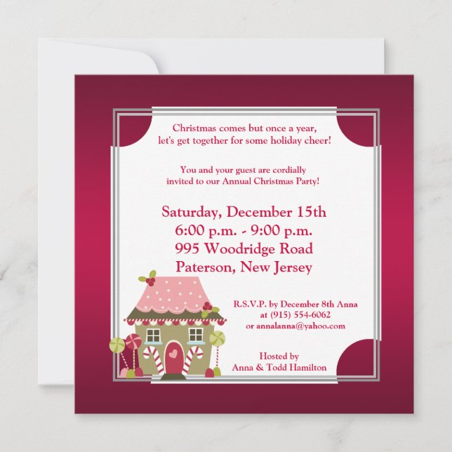 5x5 Candy Land House Invitation (Devant)