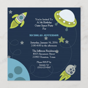 5x5 Invitation à l'anniversaire de l'espace extra-