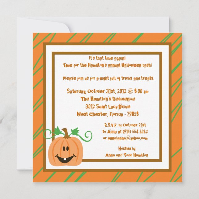 5x5 Invitation à une fête d'Halloween (Devant)