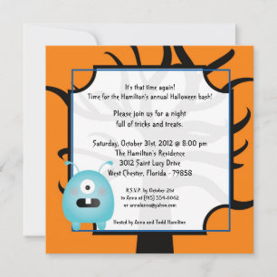 5x5 Kleine Monster Halloween-Party Einladung