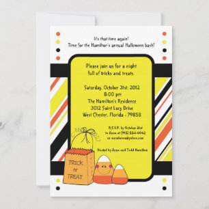 5x5 Trick oder Halloween-Party behandeln Einladung