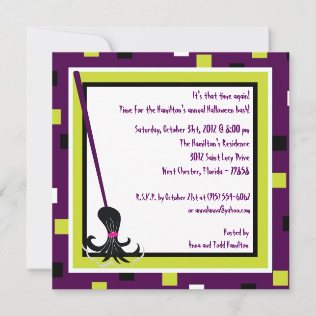 5x5 Witchays Purple Halloween Party Invitation (Devant)