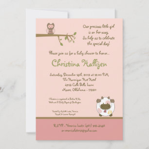 5x7 Abby's Farm Pink Grange Baby shower Invitation