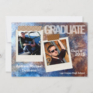 5x7 Acier rouillé Grunge Faire-part principal