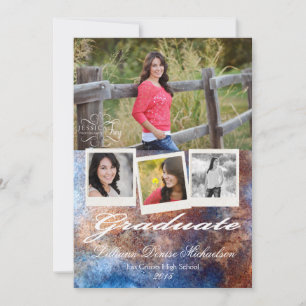 5x7 Acier rouillé Grunge Faire-part principal