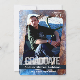 5x7 Acier rouillé Grunge Faire-part principal