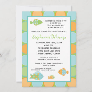 5x7 Baby Shower Einladung Meer Ozean Leben Fische