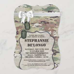 5x7 Baby shower Invitation armée OCP Camo Uniform