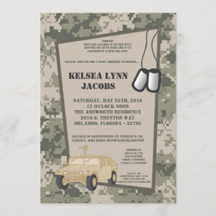 5x7 Baby shower Invitation ARMY Camo ACU Imprimer