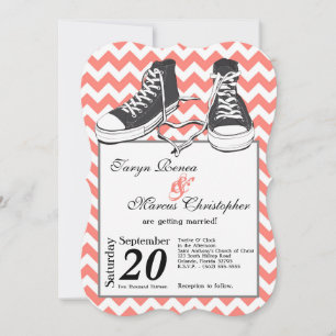 5x7 Baskets adolescents Chevron Faire-part de mari