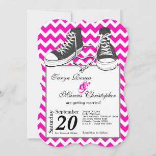 5x7 Baskets adolescents Chevron Faire-part de mari