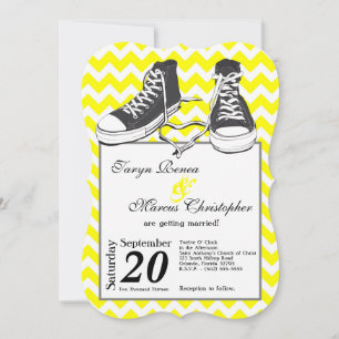 5x7 Baskets adolescents Chevron Faire-part de mari