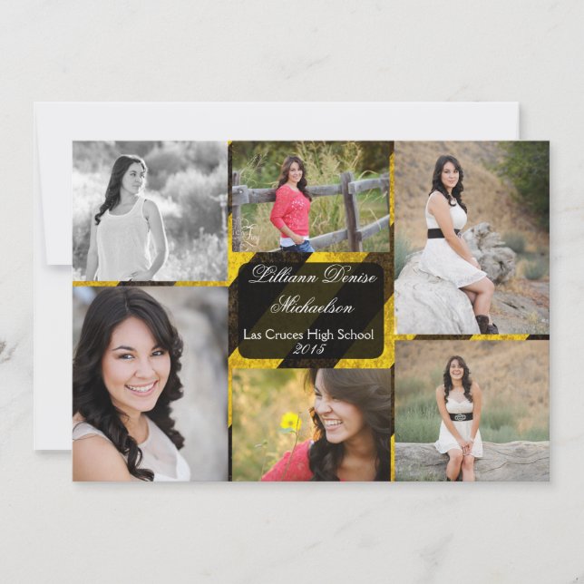 5x7 Bio Hazard Crime Scène Tap Senior Faire-part (Devant)