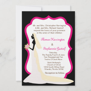 5x7 Black Bride Profil Faire-part de mariage
