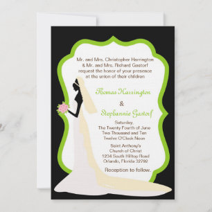 5x7 Black Bride Profil Faire-part de mariage