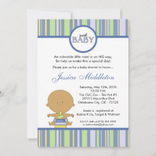 5x7 Blue Latino Baby Boy Baby shower Invitation