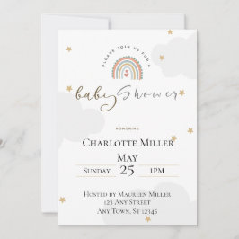 5x7 Boho-Regenbogen-Baby-Shower-Einladung Einladung