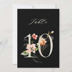 5x7 Botanische Blumige Tischkarte Nummer 10, Schwa Einladung