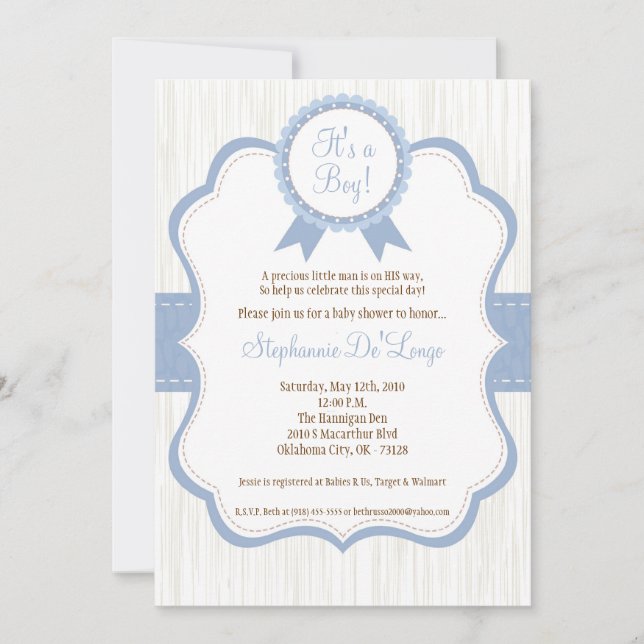 5x7 Boy Blue C'est une invitation pour Baby shower (Devant)