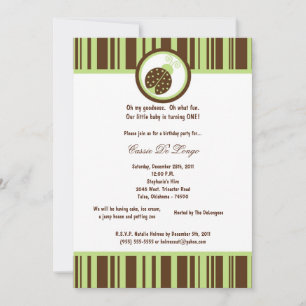 5x7 Brown Lady Bug Anniversaire Invitation de fête