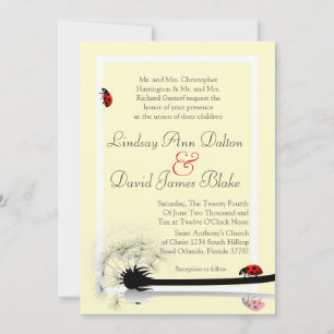 5x7 Bugs Faire-part de mariage jaunes et dame