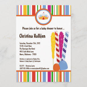 5x7 Candy Land Ice Cream Invitation Baby shower