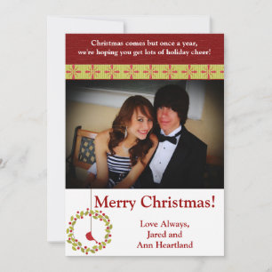 5x7 Christmas Reef / Invitation cardinale d'oiseau