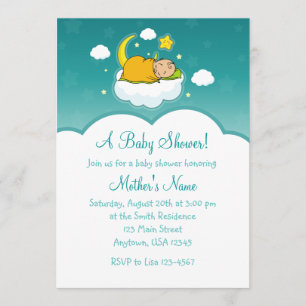 5x7 Cloud Baby Invitations d'Baby showers neutres 