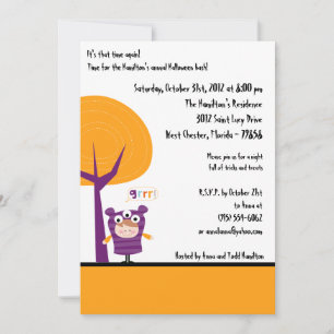 5x7 Costume Party Halloween Invitation
