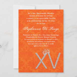 5x7 Diamant Topaz Quinceanera Invitation Anniversa