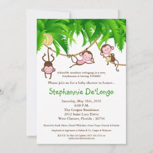 5x7 DRILINGE Affen-Dschungel Baby Shower-Einladung Einladung