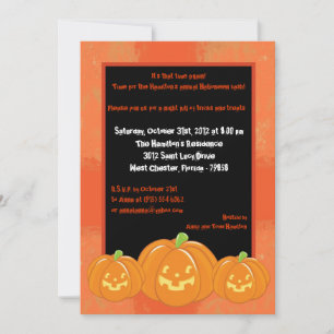 5x7 Éffrayant Enfants Orange Halloween Invitation