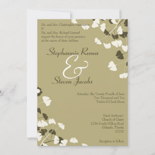 5x7 Faire-part de mariage Ginkgo Feuille printemps