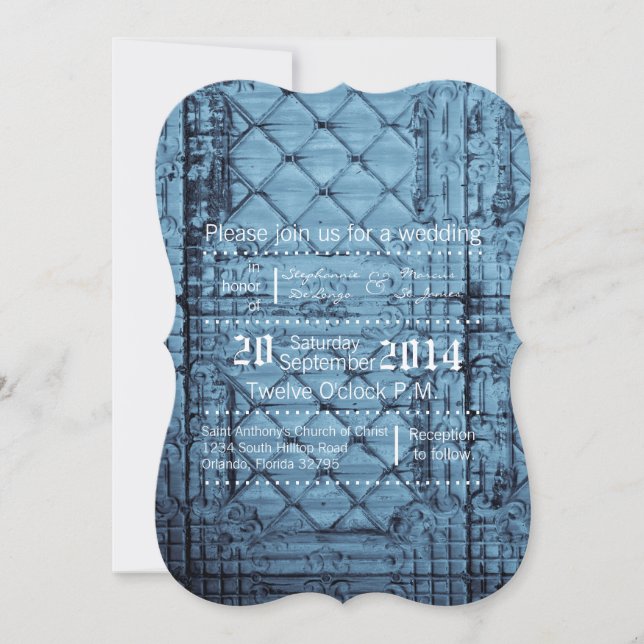 5x7 Faire-part de mariage Panneau Rustique Couverc (Devant)