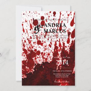 5x7 Faire-part de mariage Splatz Vampire Goth