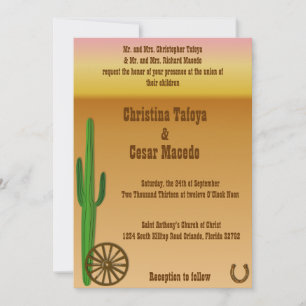 5x7 Faire-part de mariage Wagon Roue/Chaussure à c