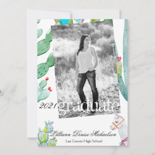 5x7 Faire-part principal Boho Llama Cactus bohème