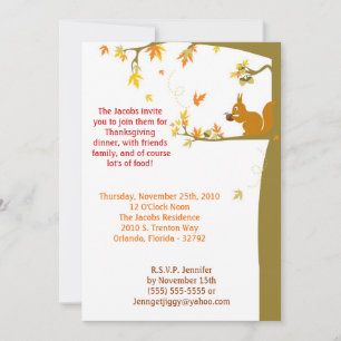 5x7 Fall Leaves Thanksgiving Party Invitation