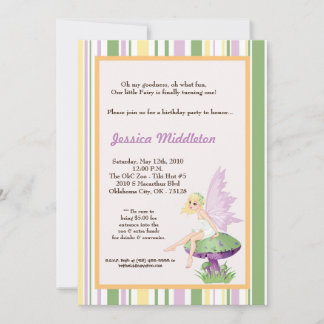 5x7 Fée Fille Anniversaire Invitation