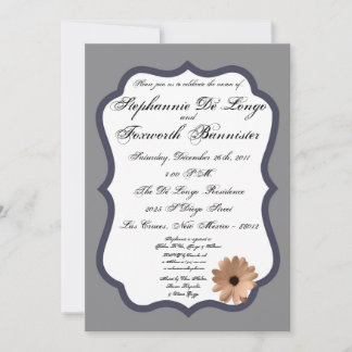 5x7 Floral Flower Fancy Elegant Wedding Invitation