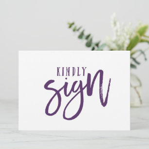 5X7 Gästebuch-Sign   Brush-Kalligrafie (Pflaume) Einladung