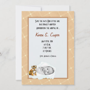 5x7 Girl Cloud PHOTO sur Faire-part de naissance c