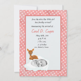 5x7 Girl Cloud PHOTO sur Faire-part de naissance c