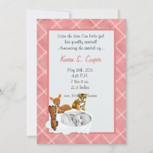 5x7 Girl Cloud PHOTO sur Faire-part de naissance c