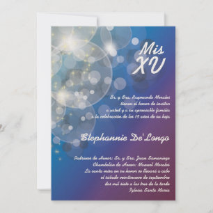 5x7 Glitz Glimmer Quinceanera Invitation d'anniver