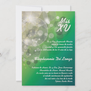 5x7 Glitz Glimmer Quinceanera Invitation d'anniver